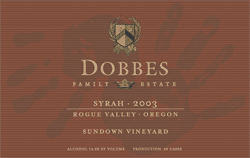 Sundown Vineyard Syrah